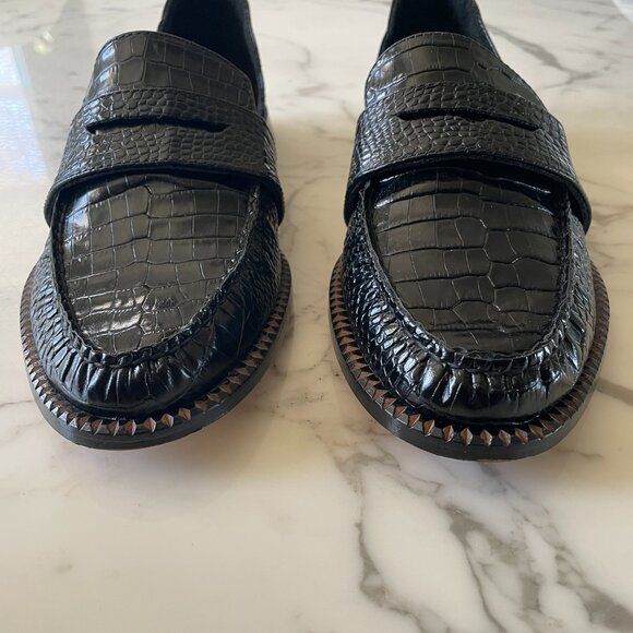 FREDA SALVADOR Tash D'Orsay Moccassin Loafers Black 10 Medium US - Picture 2 of 13